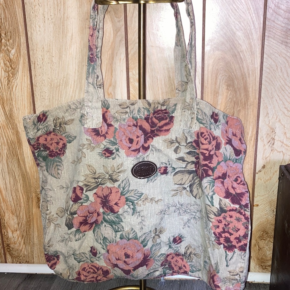 Gitano Floral Canvas Tote in Pink and Green